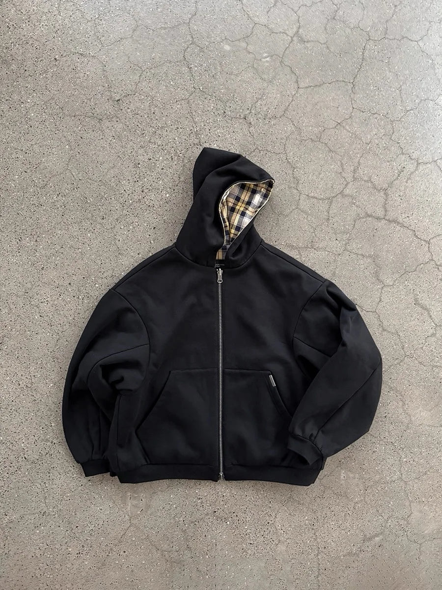 Reversible checker Hoodie