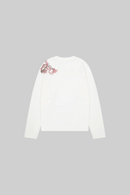 Embroidered Waffle Longsleeve 'Blossom' White